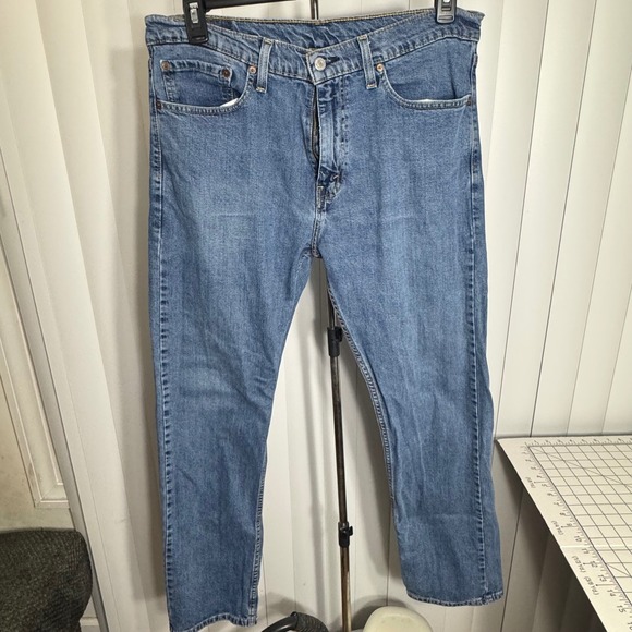 Levis 505 Regular Fit Jeans Mens W36 L32 Blue Denim Classic Casual Pants - Picture 1 of 10